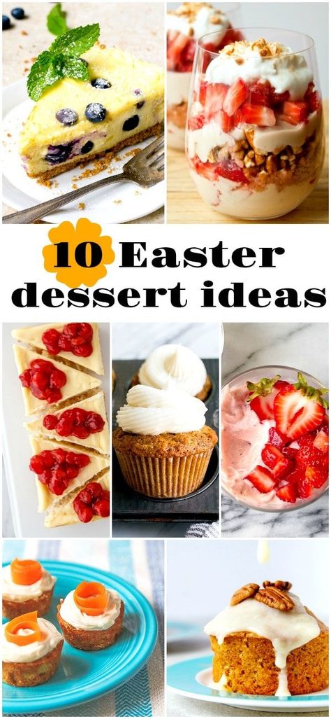 Cute Easter dessert featuring carrot cakes, strawberry desserts, blueberry desserts, and lemon desserts. #Easter #Easterdessert #carrotcake Fancy Easter Desserts, Light Easter Desserts, Mini Easter Desserts, Desserts Blueberry, Easter Dessert Ideas, Spring Fruits, Carrot Cake Dessert, Cakes Strawberry, Desserts Easter