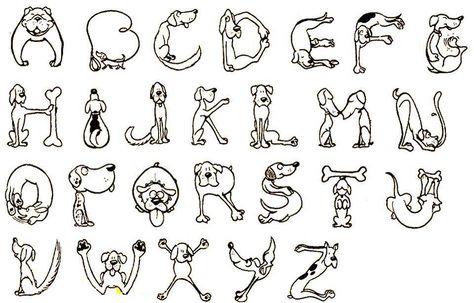 Dog alphabet Dog Alphabet, Letter Templates Free, Applique Letters, Alfabet Letters, Typography Alphabet, Alphabet Images, Alphabet A, Animal Letters, Alphabet Crafts