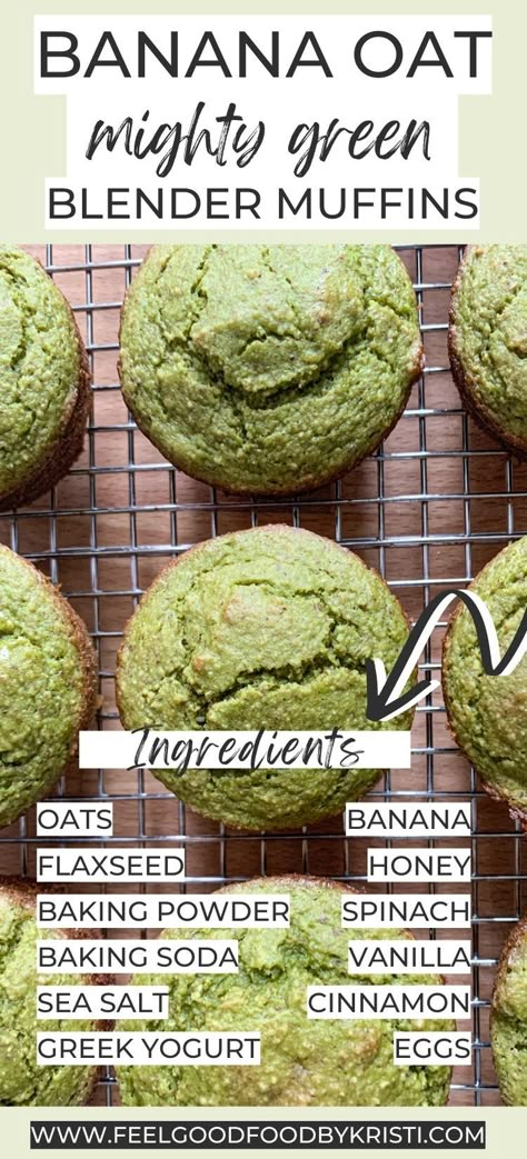 Spinach And Banana Muffins, Spinach Oat Muffins, Banana Spinach Muffins, Banana Spinach Oatmeal Blender Muffins, Spinach Blender Muffins, Gluten Free Spinach Banana Muffins, Blender Spinach Banana Muffins, Spinach Banana Muffins, Greek Yogurt Banana Muffins