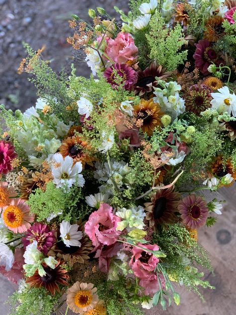 Mixed flower bouquets in warm neutral shades. Bouquets With Zinnias, Romanticizing September, Mladenacki Sto, Lisianthus Peach, Peach Zinnia, Farmer Florist, Zinnia Bouquet, Flower Farms, Farmers Market Flowers