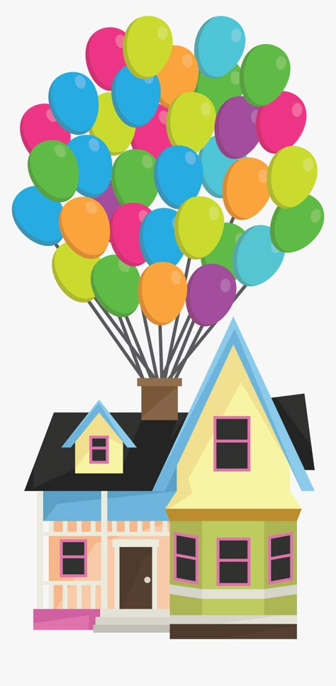 House From Up Pixar, Up House Cartoon, Up Clipart Disney, Up House Balloons, Up Movie Pixar, Up House Illustration, Up House Template Free Printable, How To Draw The Up House, Disney Up House Printable