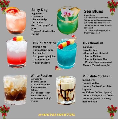 Mixed Drinks Alcohol Recipes, Malibu Cocktails, Coconut Rum Drinks, Hawaiian Drinks, Rum Drinks Recipes, Bartender Drinks Recipes, Fruity Alcohol Drinks, Fun Drinks Alcohol, Bartender Drinks