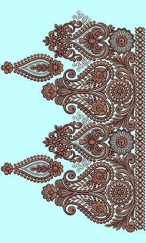 Embroidery Border Design 14273 Digital Lace Border, Textile Border Design, Embroidery Border Designs, Textile Border, Indian Embroidery Designs, Modern Folk Embroidery, Couture Beading, Wilcom Embroidery, Gold Work Embroidery