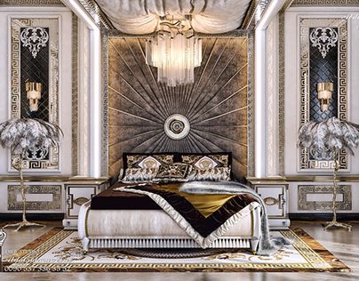 Versace bedroom Versace Bedroom, New Classic Villa, Bedroom Behance, Resort Design Plan, Luxury Palace, Apartments Exterior, Bed Luxury, Luxury Houses Mansions, House Plans Mansion