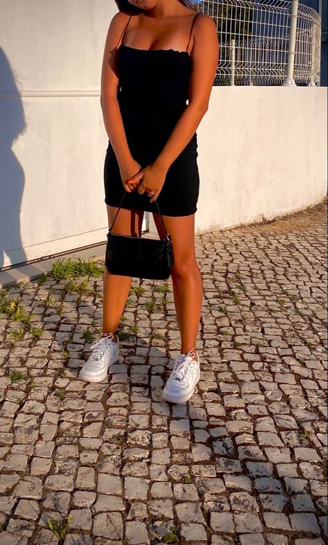 Nike Airforce1, Mini Tube Dress, Black Tube, Aesthetic Sunset, Sunset Summer, Summer Black, Air Force Ones, Black Dresses Casual, Instagram Aesthetic