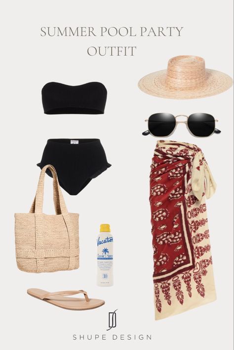 Chic and easy outfit inspo for a pool or beach day in the summer | pool party outfit | beach day | vacation outfit | European vacation | coastal | OOTD | Johanna Ortiz | Hunza G | Hat Attack | Amazon | Tkees | the best sandals Follow my shop @ShupeDesign on the @shop.LTK app to shop this post and get my exclusive app-only content! #liketkit #LTKtravel #LTKstyletip #LTKFind @shop.ltk https://liketk.it/48s99 Chic Pool Party, Summer Pool Party Outfit, Pool Party Outfit, Pool Party Outfits, Hunza G, Easy Outfit, Summer Pool Party, European Vacation, Vacation Outfit