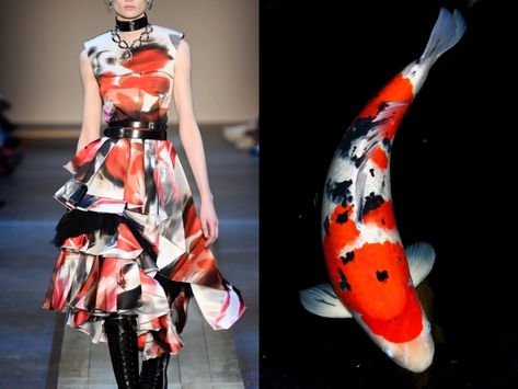 Animals Inspired Fashion, Fashion Inspired By Animals, Fashioned By Nature, Fish Fashion Design, Biomimicry Fashion, Fish Inspired Fashion, Animal Inspired Fashion, Ocean Fashion Design, Fashion Inspired By Architecture