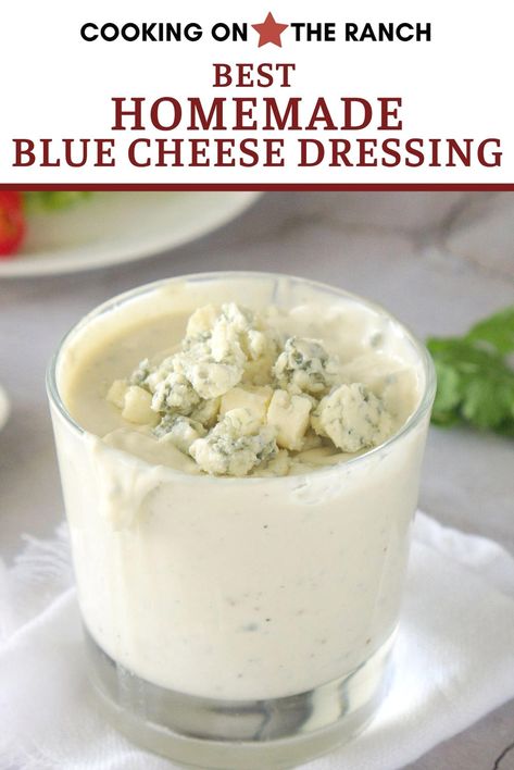 Vinegarette Recipes, Homemade Blue Cheese Dressing, Homemade Blue Cheese, Blue Cheese Dressing Recipe, Bleu Cheese Dressing, Blue Cheese Recipes, Salad Dressing Recipes Healthy, Dry Rubs, Salad Dressing Recipes Homemade