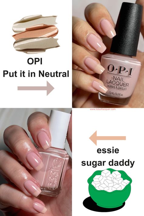 OPI Put it in Neutral vs essie sugar daddy Put It In Neutral Opi, Pink Polish, Nail Polish Brands, Pink Nail Polish, Pink Nail, Compare And Contrast, Nail Polishes, Cool Tones, Nail Lacquer