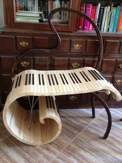 Piano Chair, Music Furniture, Music Room Decor, Piano Keys, Music Piano, Music Decor, Funky Furniture, Music Themed, Dream Room Inspiration