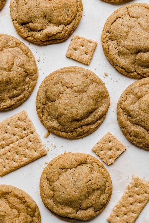 Graham Cracker Cookies are a brown sugar cookie that is packed with graham cracker crumbs to bring you the most amazing graham cookies recipe! Honey Graham Cookies, The Last Crumb Cookies, Soft Graham Cracker Cookies, Graham Cookies Recipe, Gram Cracker Cookies, Teddy Graham Cookies, Graham Cracker Cookies Recipe, Gram Cracker Desserts, Gram Cracker Recipe