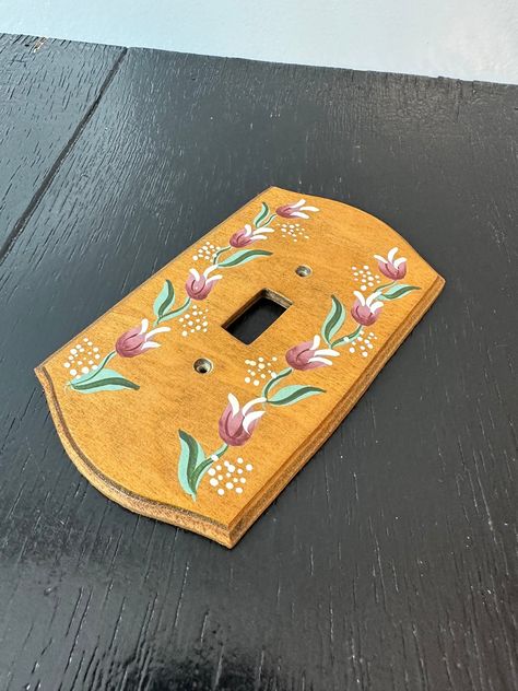 Painted Light Switch Plates Diy, Painting Light Switches, Painted Outlet Covers, Painted Light Switch Plates, Outlet Covers Painting, Country Bungalow, Painted Light Switch, Painted Outlets, Light Switch Covers Diy