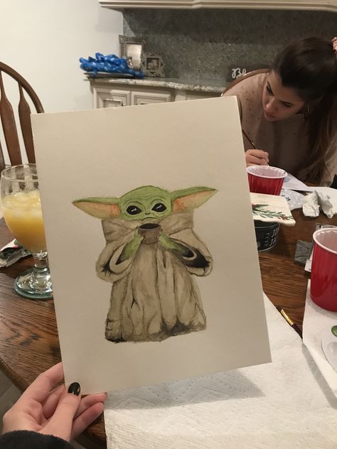 Baby Yoda Painting, Yoda Painting, Child Painting, Room Wall Painting, Christmas Stuff, Painting For Kids, Wall Paint, Art Stuff, Paint Colors