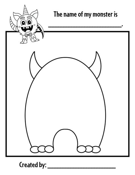 Monster Template, Create Your Own Monster, Body Templates, Fun Rainy Day Activities, Monster Bookmark, Labels Printables Free Templates, Monster Activities, Spooky Halloween Crafts, Body Template