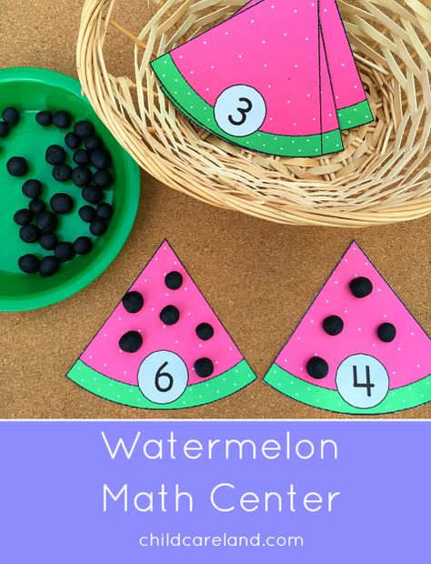 Watermelon math center ... great for fine motor development too!! Maths Preschool, Montessori Math, Numbers Preschool, Math Activities Preschool, Toddler Learning Activities, Preschool Math, Math Center, Math For Kids, Math Classroom