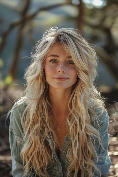 Choppy Layers For Long Hair, Beachy Waves Hair, Blonde Layered Hair, Haircuts For Thick Hair, Haircuts For Long Hair With Layers, Blonde Moments, Beach Blonde, Long Hair Pictures, Blonde Curly Hair