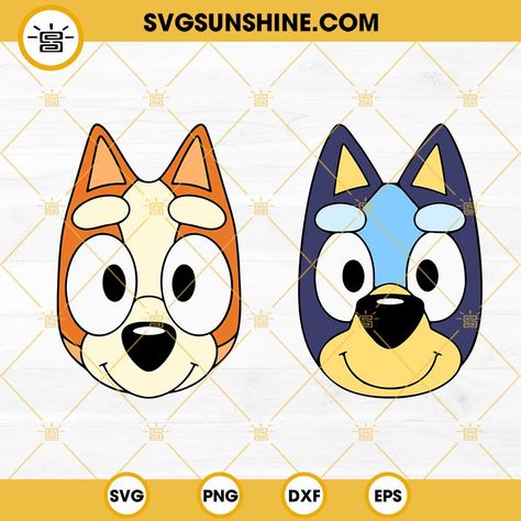 Bluey Bingo Face Mask, Bluey And Bingo Face Paint, Bluey Bingo Face Paint, Bluey Cartoon Face Paint, Bluey Cartoon Embroidery, Bingo Face Paint, Bluey Face Painting Ideas For Kids, Bluey Facepainting, How To Draw Bluey