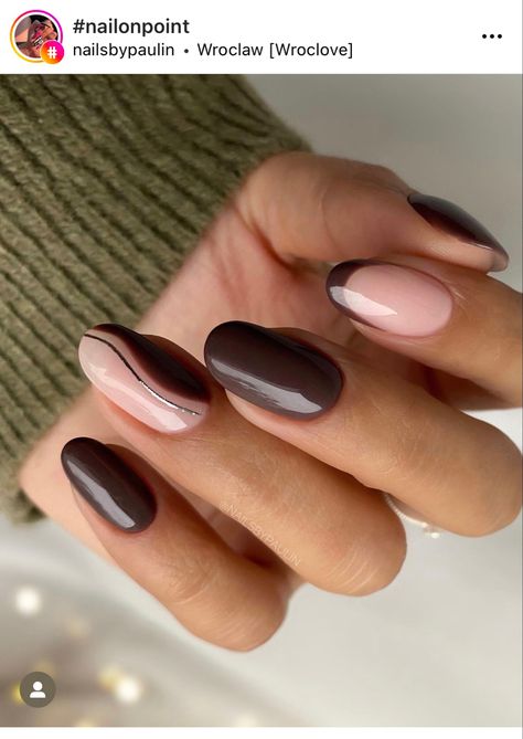 Brown Nail Art Designs, Bio Gel Nails, Brown Nail Art, Swirl Nail Art, Brown Nail, Art Designs Ideas, Fall Gel Nails, Cute Nails For Fall, Ombre Brown