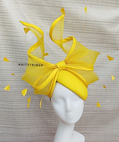 Fascinators for wedding Yellow Fascinator, Lace Dress Classy, Fascinator Hats, Diy Hair Accessories, Diy Hairstyles, Head Wraps, Fascinator, Lace Dress, Hair Accessories