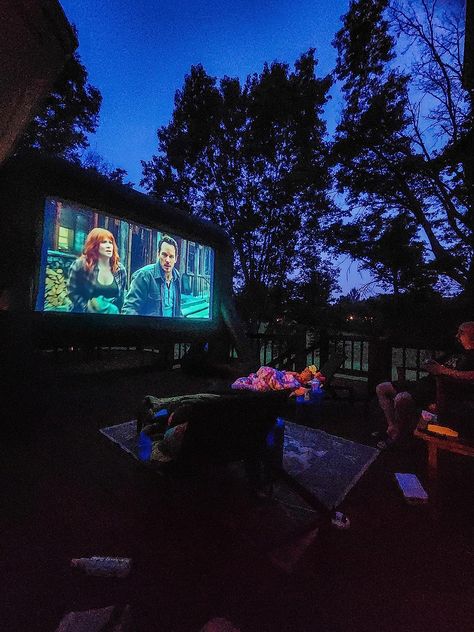 #affiliate Movie night under the stars for less than what a date night out costs. Seriously! This movie screen is inflatable and packs up in less than 5 mins. The projector is also LEGIT plug and go! #summer #inflatablescreen #nexigo #projector #movies #familynight #datenight #founditonamazon #amazonftw Projector In Backyard, Movie On Projector, Date Under The Stars, Projector Movie Night, Movie Night Under The Stars, Outdoor Movie Night Party, Projector Movie, Outdoor Movie Party, Inflatable Movie Screen