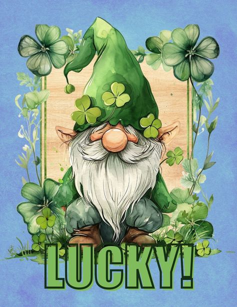 Gnomes are known for their mischievous charm and love of treasure. Add a touch of whimsy to your planner with a cover featuring a friendly gnome in a bright green hat, wishing you a lucky day! Saint Patricks Day Art, Loungewear Pants, St Patricks Day Cards, Gnome Pictures, Wide Leg Shorts, Saint Patties, St Pats, St Patrick's Day Crafts, Green Hats