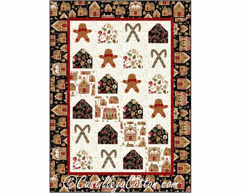 Gingerbread Christmas Quilt ePattern 5407-1e Christmas Lap | Etsy Gingerbread Quilt, Christmas Lap Quilt, Half Square Triangle Quilts Pattern, Lap Quilt Patterns, Panel Quilt Patterns, Fish Quilt, Light Quilt, Christmas Quilt Patterns, Christmas Topper