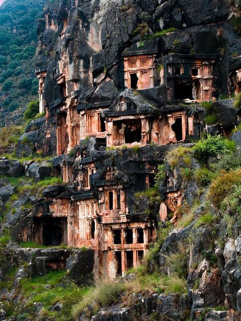 The ancient town of Myra in the Lycia region of Anatolia, modern day Turkey, boasts a number of breathtaking ruins including the Acropolis on the Demre-plateau, the Roman theatre and Roman baths. Magic Places, Travel Plan, Ancient Architecture, Ancient Ruins, Old Building, Abandoned Buildings, Old Buildings, Ancient Cities, Abandoned Places