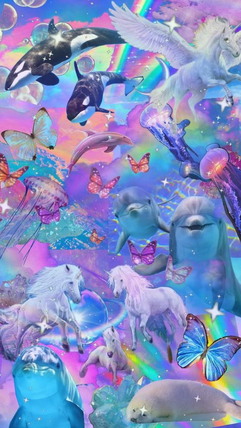 #mystical #rainbow #dolphins #unicorn Unicorn And Dolphin, Hopecore Dolphin, Dolphin Rainbow, Symphony Dolphin, Dolphin Wallpaper, Rainbows And Unicorns, Happy Unicorn, Unicorn Wallpaper, Saved Pins