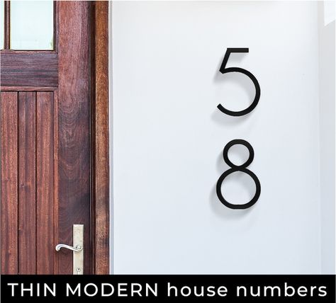 Modern House Numbers Black, Modern Black House, Large House Numbers, Modern House Numbers, Led House, Metal House Numbers, Address Signs, Modern House Number, House Number Plaque