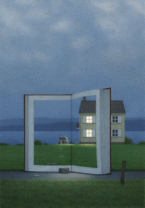 QUINT BUCHHOLZ Surreal Library, Quint Buchholz, Magic Library, Fabian Perez, Magic Realism, World Of Books, Foto Art, I Love Books, Surreal Art