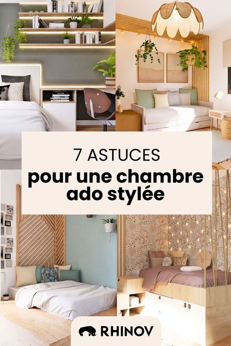 La chambre des adolescents est souvent amenée à être re décorer au fil du temps. Voici 7 astuces et inspirations qui vous permettront de créer une chambre d'ado stylée. #chambre #chambreado