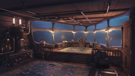 Airship Interior, San Francisco At Night, Control Room, Dungeons And Dragons Homebrew, Nautilus, Home Brewing, Dungeons And Dragons, Palace, Concept Art