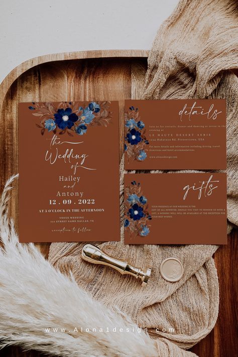 Rust And Navy Wedding Invitations, Navy Blue And Terracotta Wedding Invitations, Rust Orange And Dusty Blue Wedding, Terracotta And Slate Blue Wedding, Rust And Navy Blue Wedding Decor, Dusty Blue Terracotta Wedding, Rust And Blue Wedding, Navy Terracotta Wedding, Navy Blue And Rust Wedding