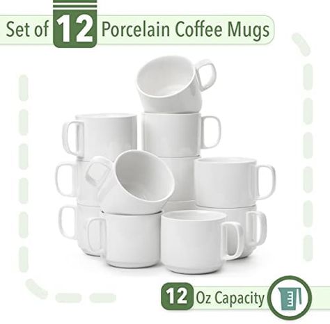 Cheap nice BTaT- Stackable Coffee Mugs, White, 12 Pack, 12 Oz (350 ml), Porcelain Coffee Mugs, Stackable Mugs, Stacking Mugs, Coffee Cup Stacking Set, Stacking Coffee Mugs, White Coffee Mugs, Ceramic Coffee Cups Cup Stacking, Stackable Mugs, Stacking Mugs, Mugs Ceramic, White Coffee Cups, Espresso Drinks, Insulated Coffee Mugs, Cappuccino Cups, Coffee Cup Set