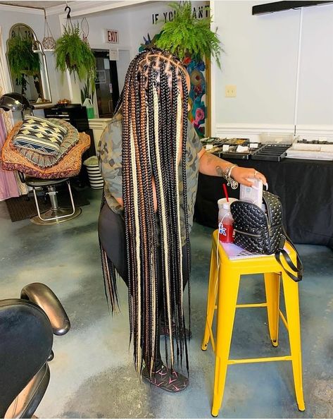 Fall Inspired Knotless Braids, Extra Long Knotless Braids With Color, Braid Ideas Color, Pretty Braided Hairstyles Color, Braiding Colors For Black Women, Summer Braids Color, Fall Colored Braids, Braid Hair Combos, Black And Color Braids