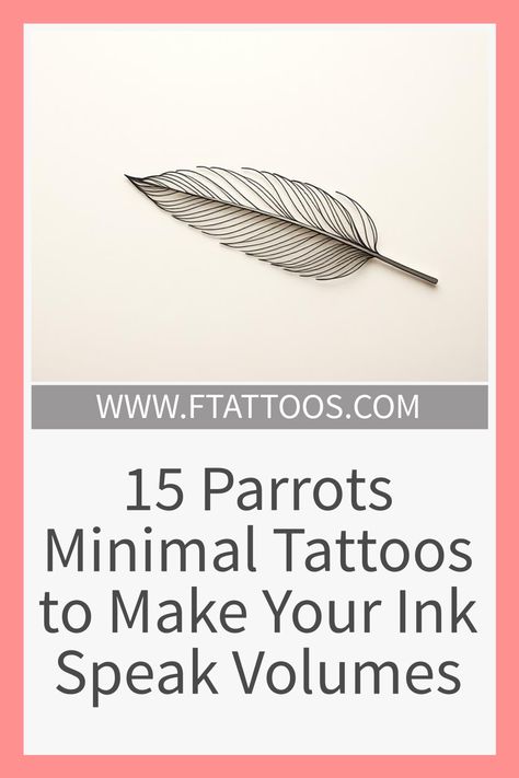 I invite you to discover 15 minimal parrot tattoo ideas that encapsulate freedom and individuality, leaving you eager to find the perfect design for your story. Parrot Tattoo, Feather Symbolism, Parrot Feather, Parrots Art, Minimal Tattoos, Color Symbolism, Gaming Tattoo, Just Ink, Colorful Parrots