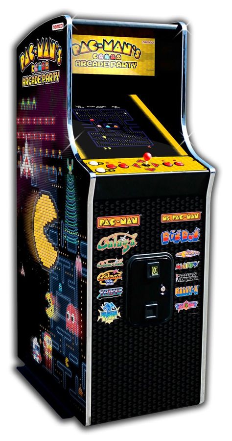 Pac-Man's Arcade Party Home Cabaret Cabinet Arcade Party, Arcade Games For Sale, Pacman Arcade, Arcade Room, Arcade Game Machines, Arcade Video Games, Pinball Machines, Arcade Cabinet, Classic Video