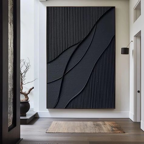 Large Black Plaster Painting Modern Art Large Framed Black 3d Texture Art luxury Wall Art For Sale Foyer Design Ideas, Foyer Designs, Modern Art Work, Entryway Art, Minimalist Artist, Entryway Design, Plaster Wall Art, Diy Canvas Wall Art, Modern Entryway