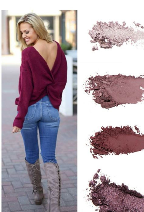 #Winesweater #fall #sweater #vneck #longsleeves #twistknot Wine Sweater, Inspirational Outfits, Twist Knot, Fall Sweater, Burgundy Sweater, One Shoulder Blouse, Outfit Inspirations, V Neck, Long Sleeve