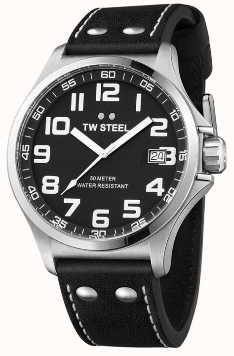 Tw Steel, Black Hand, Steel Watch, Luxury Watches, Stainless Steel Case, Time Piece, Leather Watch, Rolex, Casual Style