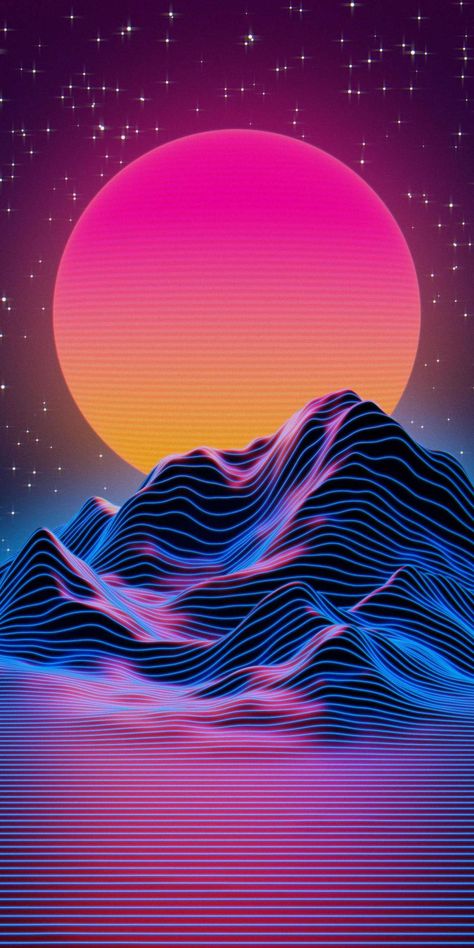 New Wave Wallpaper, Art Iphone Wallpaper, Background Lockscreen, Synthwave Art, Wave Wallpaper, Vaporwave Wallpaper, New Wave, Wallpapers