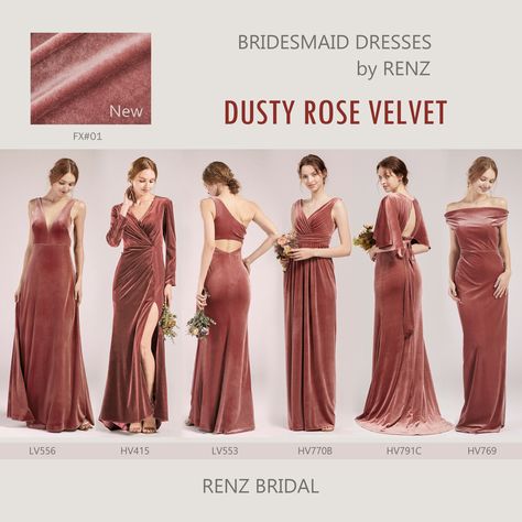 Pink Velvet Bridesmaid Dress, Dark Mauve Velvet Bridesmaid Dress, Burgandy Bridesmaids Dresses Velvet, Revelry Bridesmaid Dresses Velvet Champagne, Revelry Bridesmaid Dresses Velvet Dusty Rose, Red Christmas Dress, Elegant Winter Wedding, Rose Velvet, Blush Pink Dresses