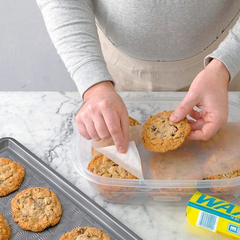 How to Store Cookies and Keep Them Fresh | Taste of Home Store Cookies, Icebox Cookies, Ultimate Chocolate Chip Cookie, Cookie Stand, Cookie Storage, Cookies Soft, Frozen Cookie Dough, Easy Chocolate Chip Cookies, Fresh Baked Cookies