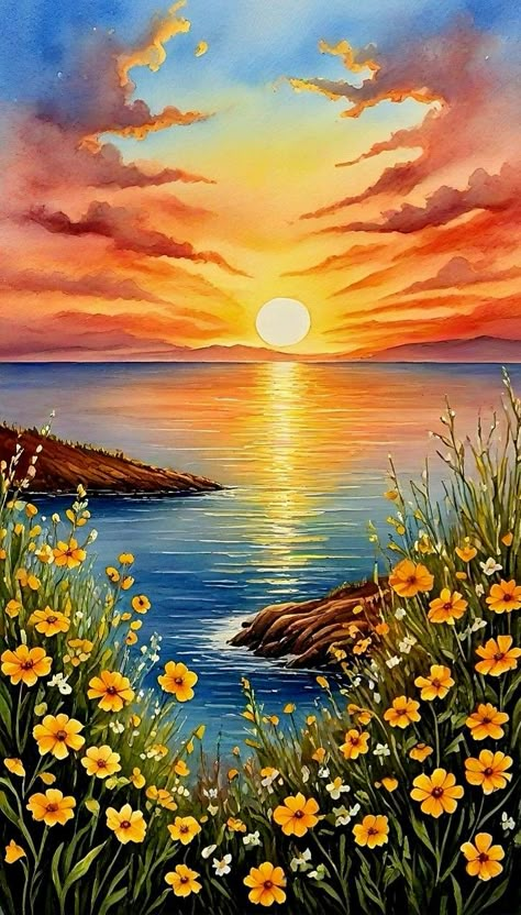 Psalms 103, Beautiful Scenery Paintings, God Psalms, Watercolor Paintings Nature, Beautiful Scenery Photography, Scenery Paintings, Sun Setting, Art Folder, Whole Heart