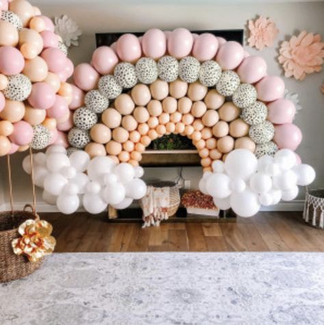 Diy Boho Rainbow, Boho Rainbow Balloon, Rainbow Balloon Garland, Bachelorette Party Balloon, Balloon Rainbow, Qualatex Balloons, Boho Birthday Party, Idee Babyshower, Rainbow Birthday Party