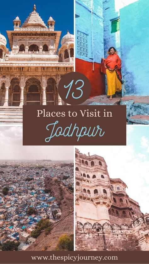 See this incredible Jodhpur trave guide that shows you the best places to visit in Jodphur in 2 days. This guide to the Jodhpur blue city also contains a Jodhpur itinerary for 2 days. Apart from the famous Jodhpur fort (Mehrangarh Fort), you can also see Umaid Bhawan palace, the blue city, Jaswant Thada and many more places to see in Jodhpur Rajasthan. #jodhpur #rajasthan #bluecity #india #travel #indiatravel Jodhpur Fort, Umaid Bhawan Palace, Mehrangarh Fort, Jaipur Travel, Travel Destinations In India, 2 Days Trip, February Holidays, Blue City, Travel Info