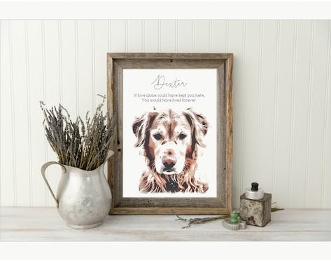 Pet Bereavement Gifts, Pet Memorial Frames, Portraits Pop Art, Memorial Ideas, Pet Bereavement, Cat Loss, Dog Frames, Personalized Dog Gift, Pet Sympathy Gifts