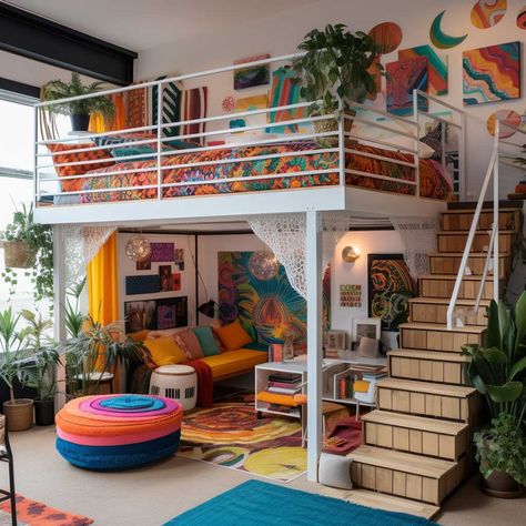 Loft Bed Ideas For Teens, Bed With Desk Underneath, Loft Beds For Kids, Loft Bed Ideas, Adult Loft Bed, Lofted Dorm Beds, Loft Beds For Teens, Queen Loft Beds, Loft Beds For Small Rooms