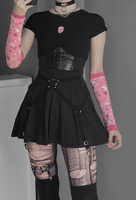 Alt Dress Outfits, Goth Femboy Outfits, Alt Dress, Femboy Outfit, Zettai Ryouiki, Goth Things, Stage Clothes, Fashion Inspiration Board, Meteor Shower