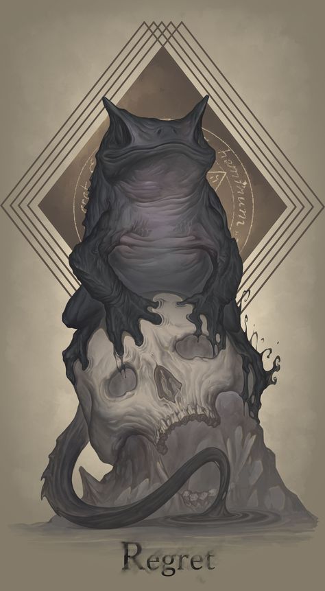 ArtStation - Nightmare—Regret, YIN ZHE Dark Creatures, 다크 판타지, Monster Concept Art, Demon Art, Fantasy Creatures Art, Fantasy Monster, Scary Art, Mythical Creatures Art, Monster Design